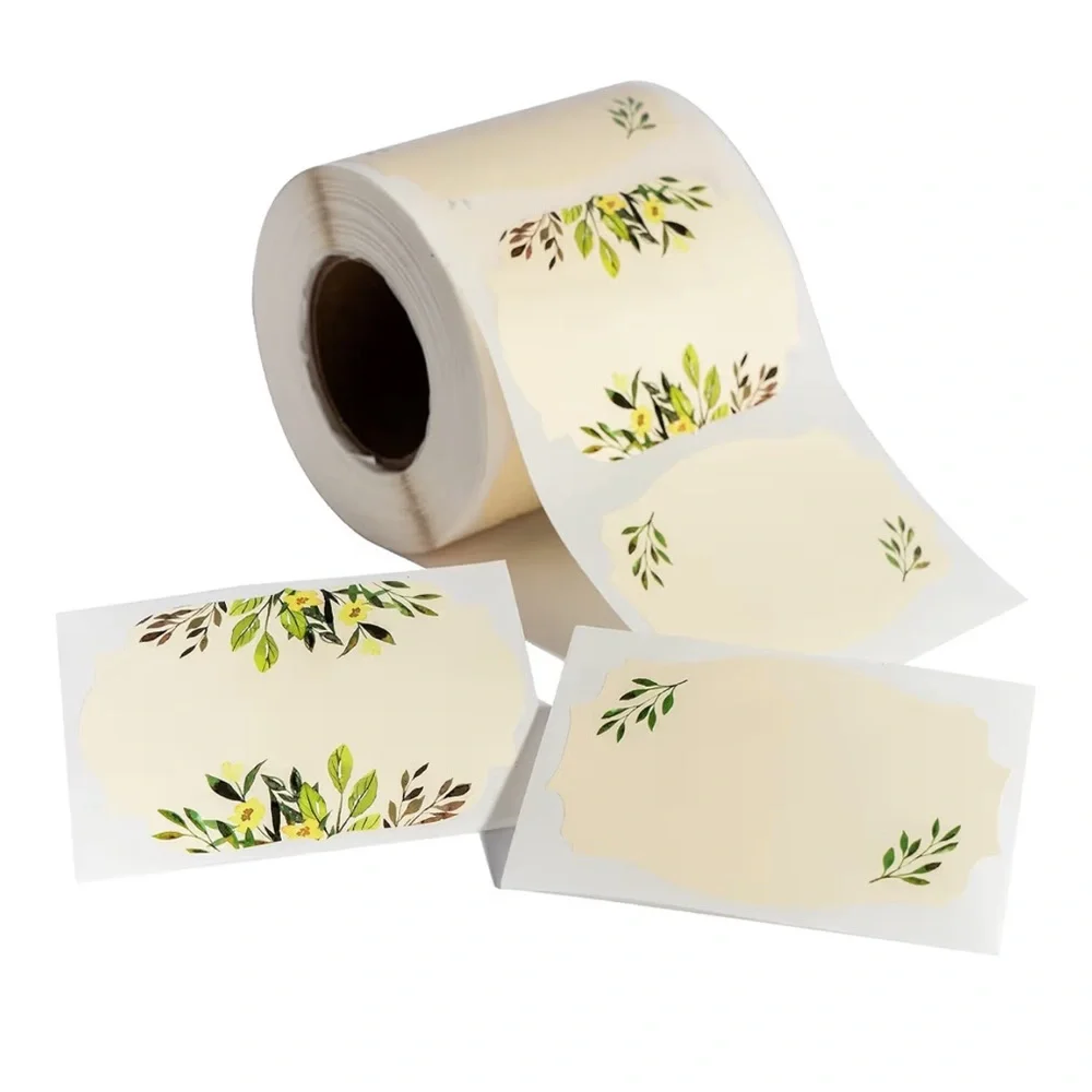 Elegant Cream and Green Leaf Party Napkins